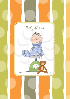 baby boy shower announcement card in vector format