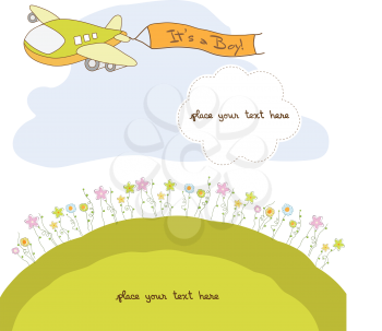 new baby announcement card with airplane