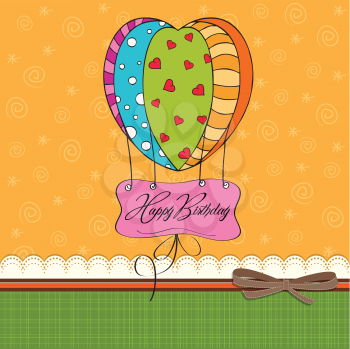 happy birthday card with balloons.vector illustration