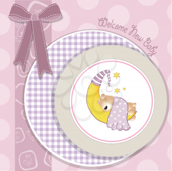delicate baby girl announcement card