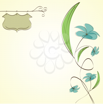 romantic flowers background in vector format