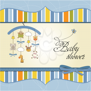 welcome baby announcement card, vector illustration
