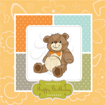 birthday card with a teddy bear