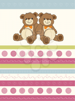 card with a twins teddy bears