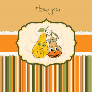 pears in love, valentine's card