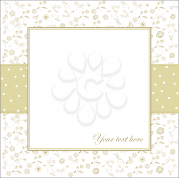 invitation with flowers and white background