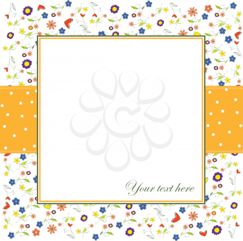 invitation with flowers and white background