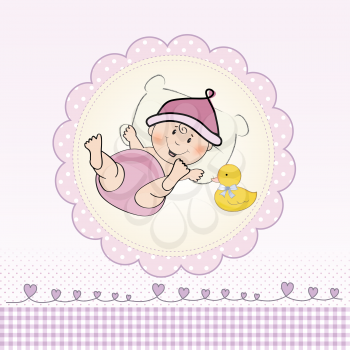 baby girl shower card, illustration in vector format