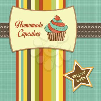 vintage homemade cupcakes poster, in vector format