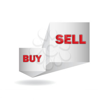 buy and  sell, 3d sign in vector format