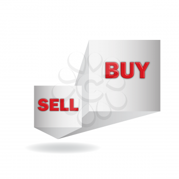 buy and  sell, 3d sign in vector format