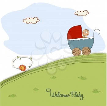 baby shower card, vector illustration