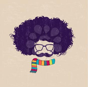 Fashion silhouette in  hipster style, vector illustration