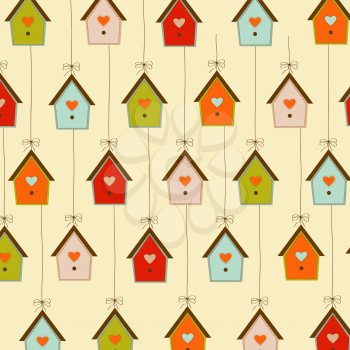 pattern with birdcages, illustration in vector format