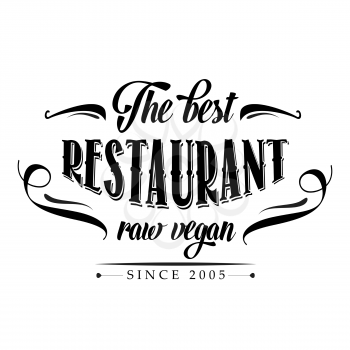 retro raw vegan restaurant poster, illustration in vector format