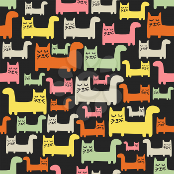 seamless pattern with cats, vector format
