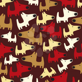 seamless pattern with dogs, vector format