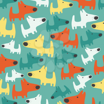 seamless pattern with dogs, vector format