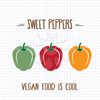 sweet peppers, vector format