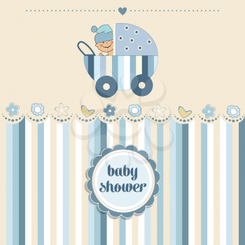 baby boy shower card, vector illustration