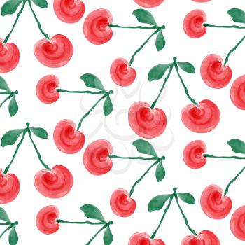 watercolor cherries background, vector format