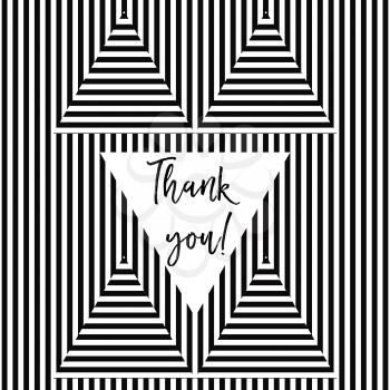 Thank you card with stripes in vector format
