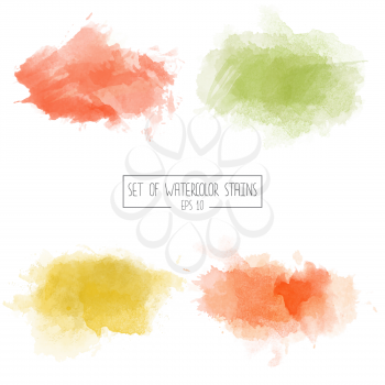 Set of color vector watercolor stains, eps10