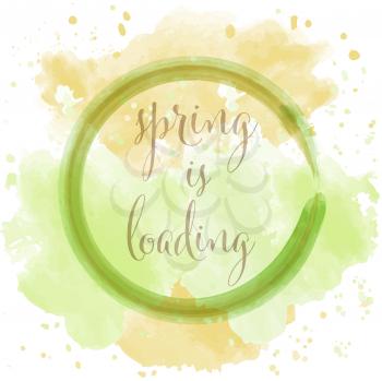 spring is loading, beautiful watercolor spring background, vector format