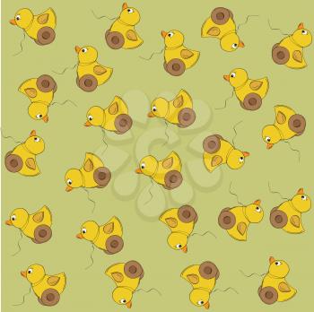 joyful vector seamless pattern with duck toy