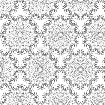 Oriental vector pattern with round arabesques elements. Vintage pattern with arabesques.