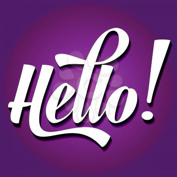 paper cut word HELLO on ultraviolet background, vector format
