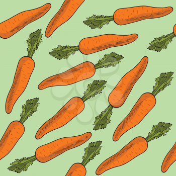 fresh seamless pattern with carrots, vector format