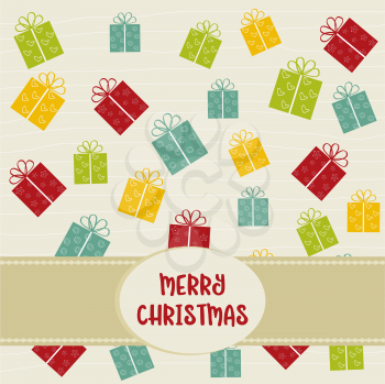 Christmas background with gift  boxes