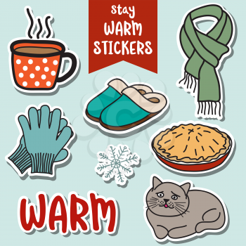 lovely stay warm stickers collection