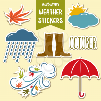 lovely autumn weather stickers collection