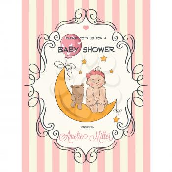 delicate baby girl shower card
