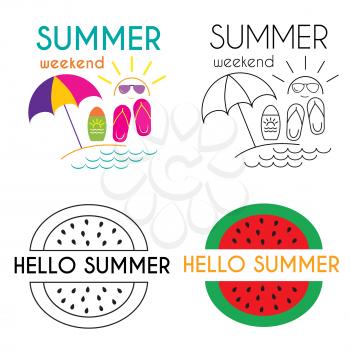 Summer holiday poster collection. Vector