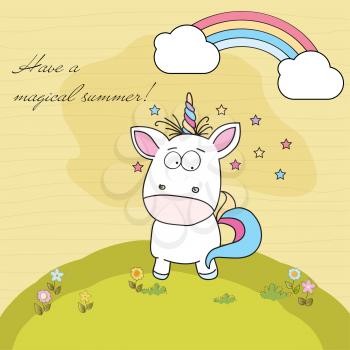 Have a magical summer. Cool poster with unicorn 