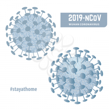 Coronavirus molecule isolated on white background. Covid-19. Vector
