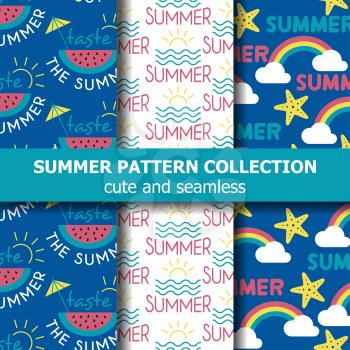 Fresh summer pattern collection . Summer banner. Summer holiday. Vector