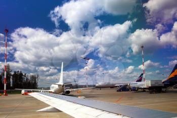 Landscape of airfield  in Airport.Moscow