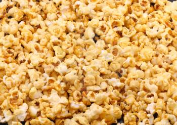 Texture of caramel popcorn. Close-up  view