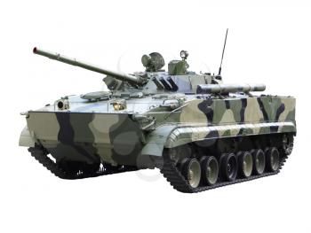 Militaru technics- tank. Isolated over whita background.