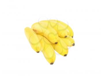 Bunch of mini-bananas .Isolated over white