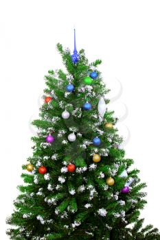 Christmas and New Year tree. Isolated over white