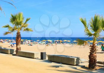 Beaches, coast in Spain near Barcelona.