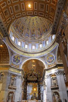 St. Peter's Basilica, St. Peter's Square, Vatican City. Indoor interior.