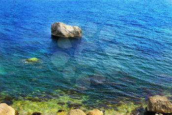 Landscape  on Black Sea beach. Crimea, Ukraine