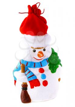 New Year decoration- snowman. Isolated over white