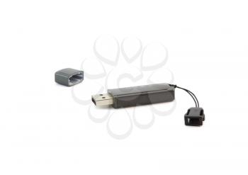 USB flash card . Isolated over white